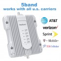 Phonetone Cell Phone Signal Booster for Home and Office Up to 5,000 Sq Ft | Boost 4G LTE Data for Verizon and AT&T | 65dB Dual Band 12/17/13 Cellular Repeater with High Gain Antennas | FCC Approved