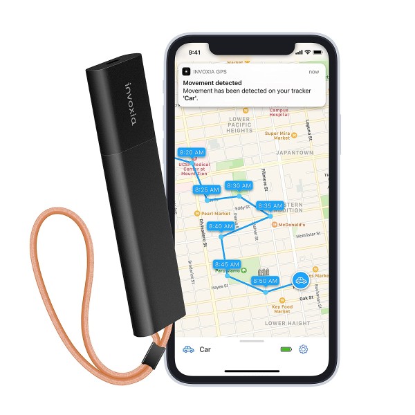 Invoxia Cellular GPS Tracker - Vehicle, Car, Motorcycle, Bike, Senior, Kid, Belongings - Up to 4 Month Battery Life - Free 2 Year Subscription - Built-in SIM - Real-time Anti-Theft Alerts - 4G LTE-M