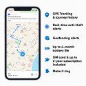 Invoxia Cellular GPS Tracker - Vehicle, Car, Motorcycle, Bike, Senior, Kid, Belongings - Up to 4 Month Battery Life - Free 2 Year Subscription - Built-in SIM - Real-time Anti-Theft Alerts - 4G LTE-M